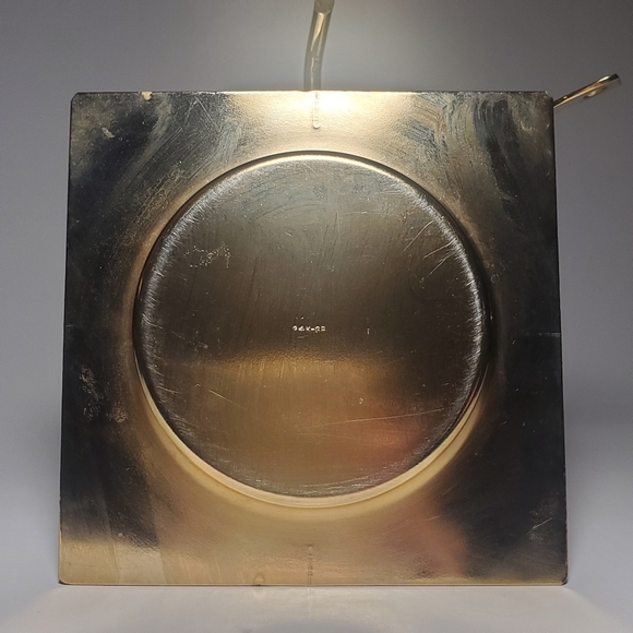 24k Gold Plated Vtg Glass Sugar Bowl with Spoon & Tray Apple Stem Lid Brass MCM - Picture 8 of 11